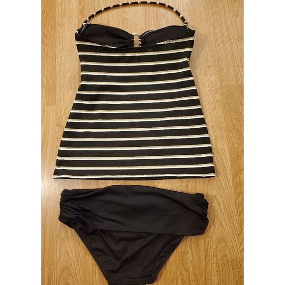 Ralph Lauren Dylan Lurex Stripe Ring Front Bandini - Picture 12 of 16